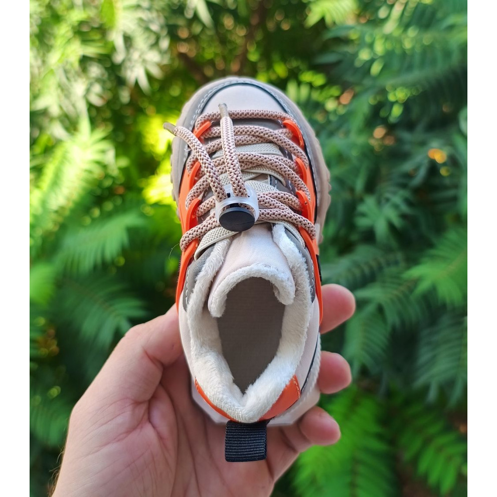 Кросівки дитячі утеплені флісом hЕ сіро-оранжеві