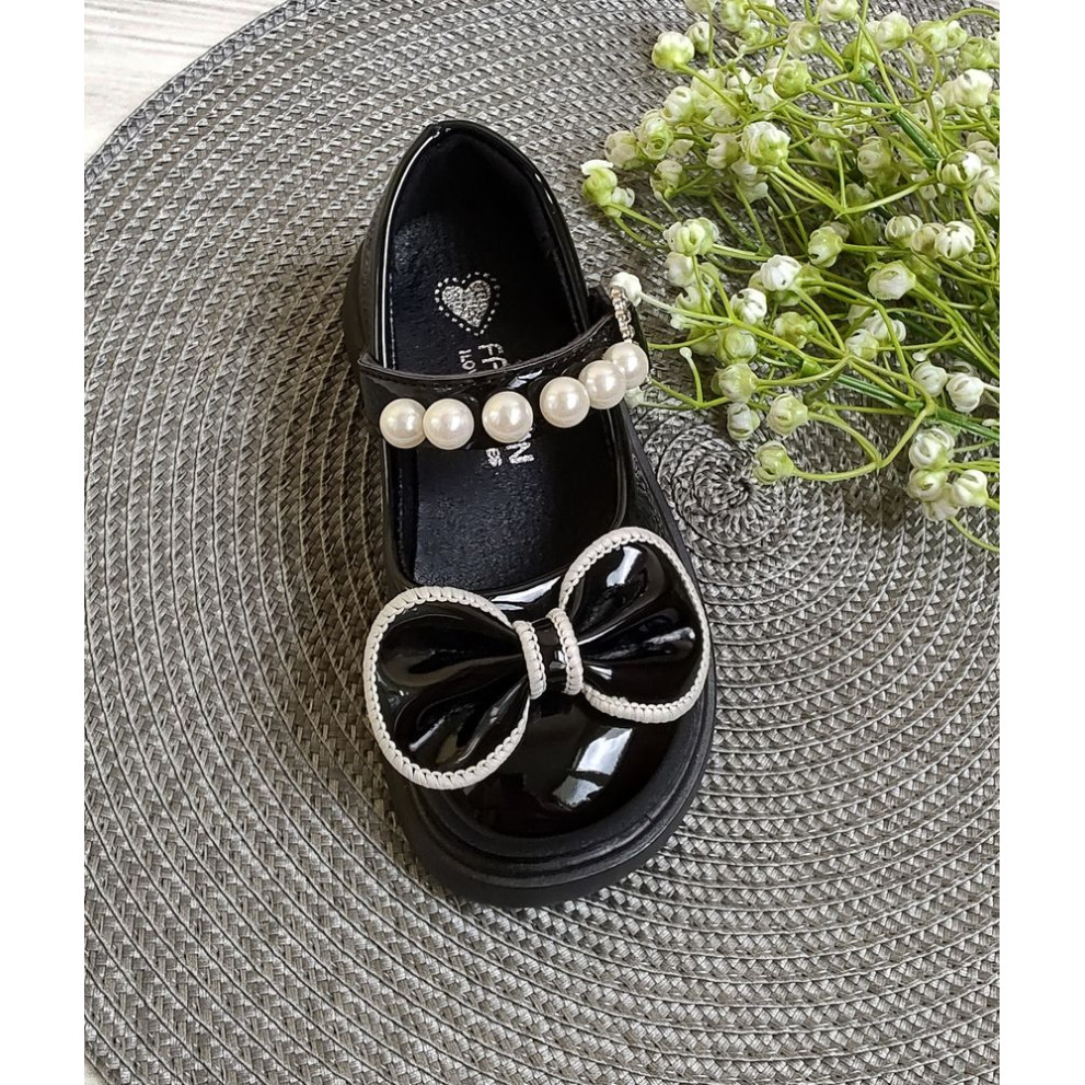 Лаковані туфлі для дівчаток Necklace чорні