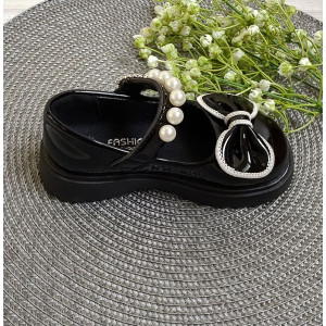 Лаковані туфлі для дівчаток Necklace чорні