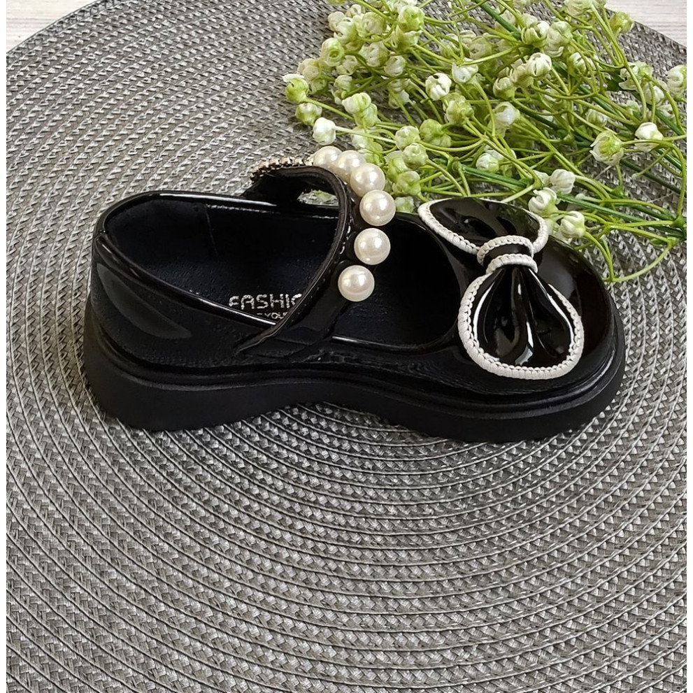 Лаковані туфлі для дівчаток Necklace чорні