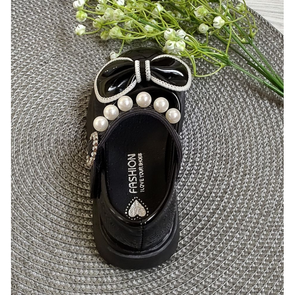 Лаковані туфлі для дівчаток Necklace чорні