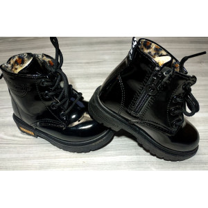 Лаковані черевики з хутром Dinimigi чорні