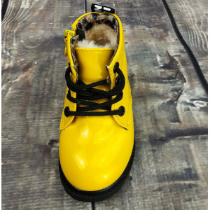 Лаковані черевики з хутром Dinimigi жовті