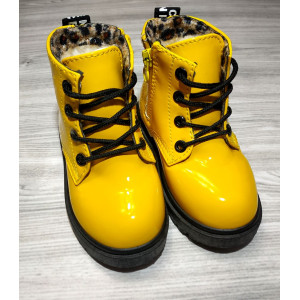 Лаковані черевики з хутром Dinimigi жовті