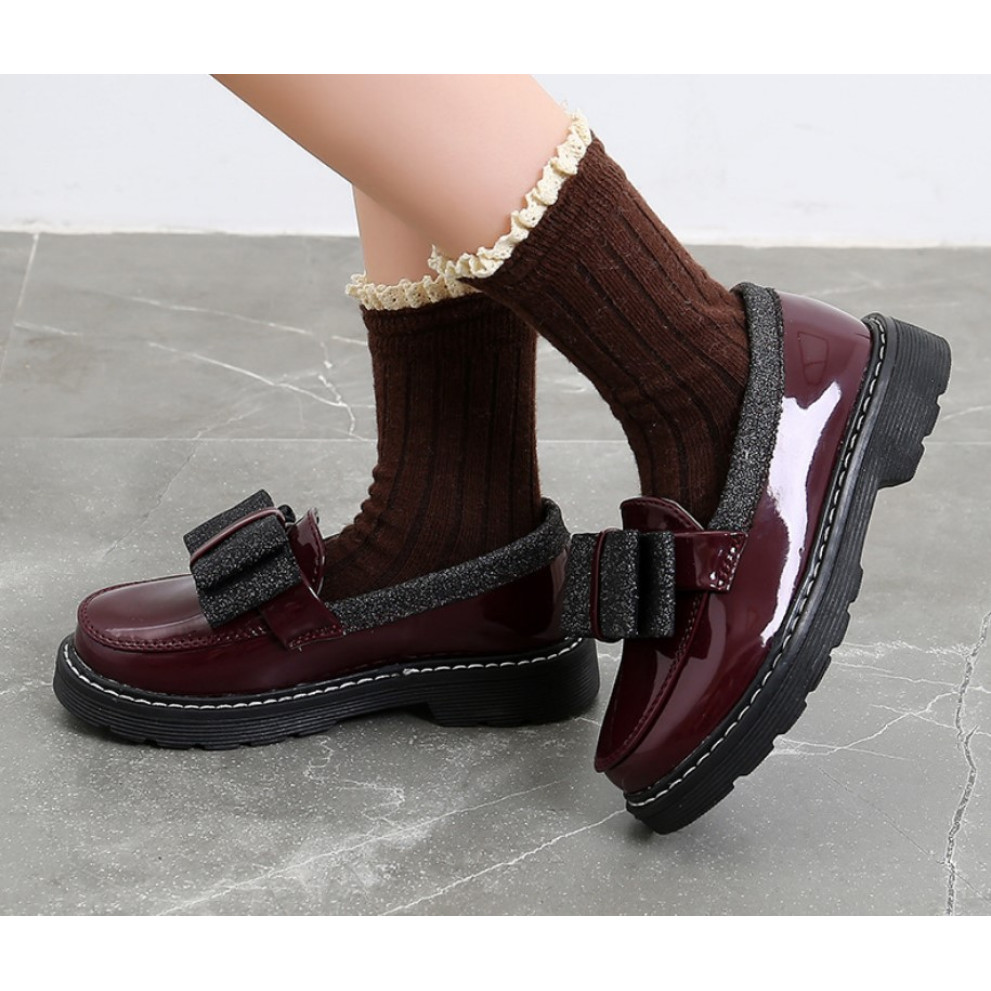 Лаковані туфлі для дівчаток бордові