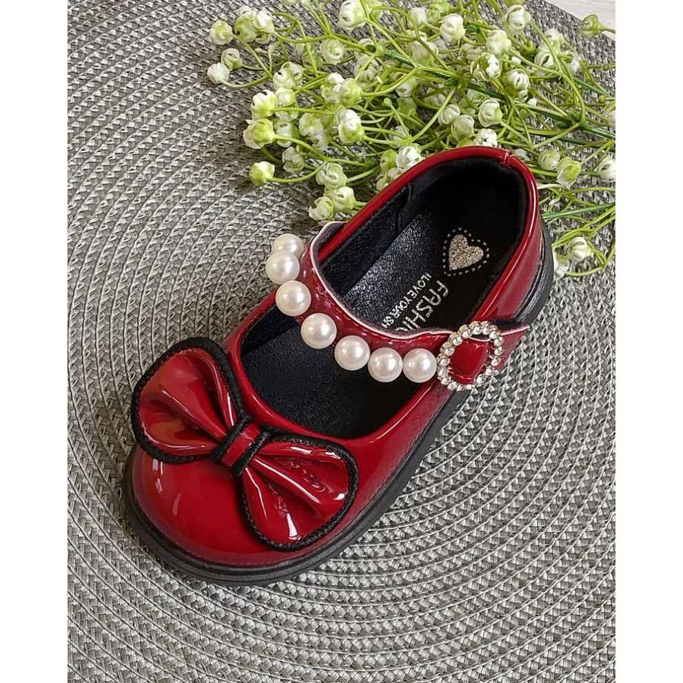 Лаковані туфлі для дівчаток Necklace бордові