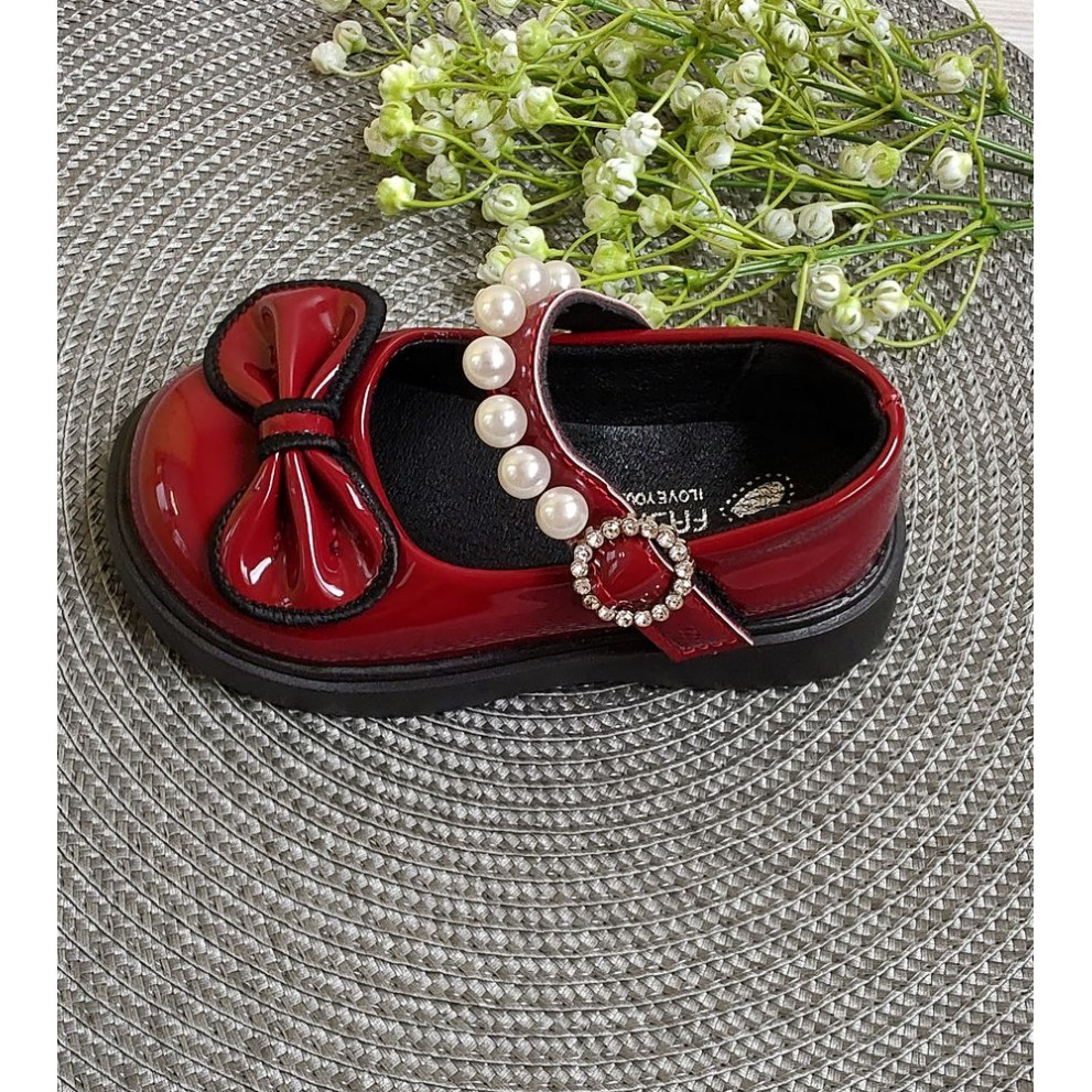 Лаковані туфлі для дівчаток Necklace бордові