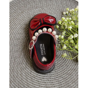 Лаковані туфлі для дівчаток Necklace бордові