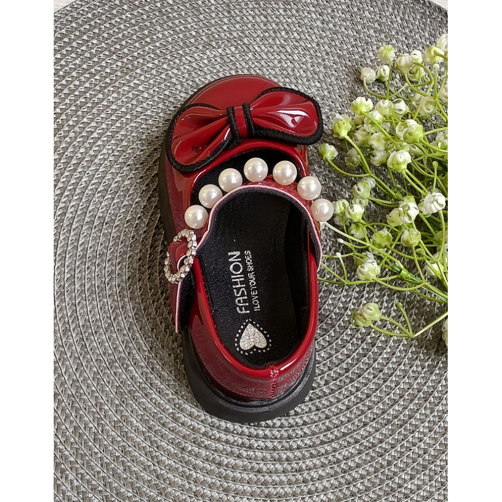 Лаковані туфлі для дівчаток Necklace бордові