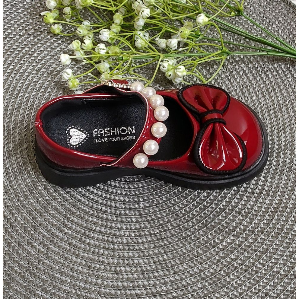 Лаковані туфлі для дівчаток Necklace бордові