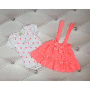 Літній комплект для дівчинки рожевий 1039