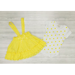 Літній комплект для дівчинки жовтий 1040