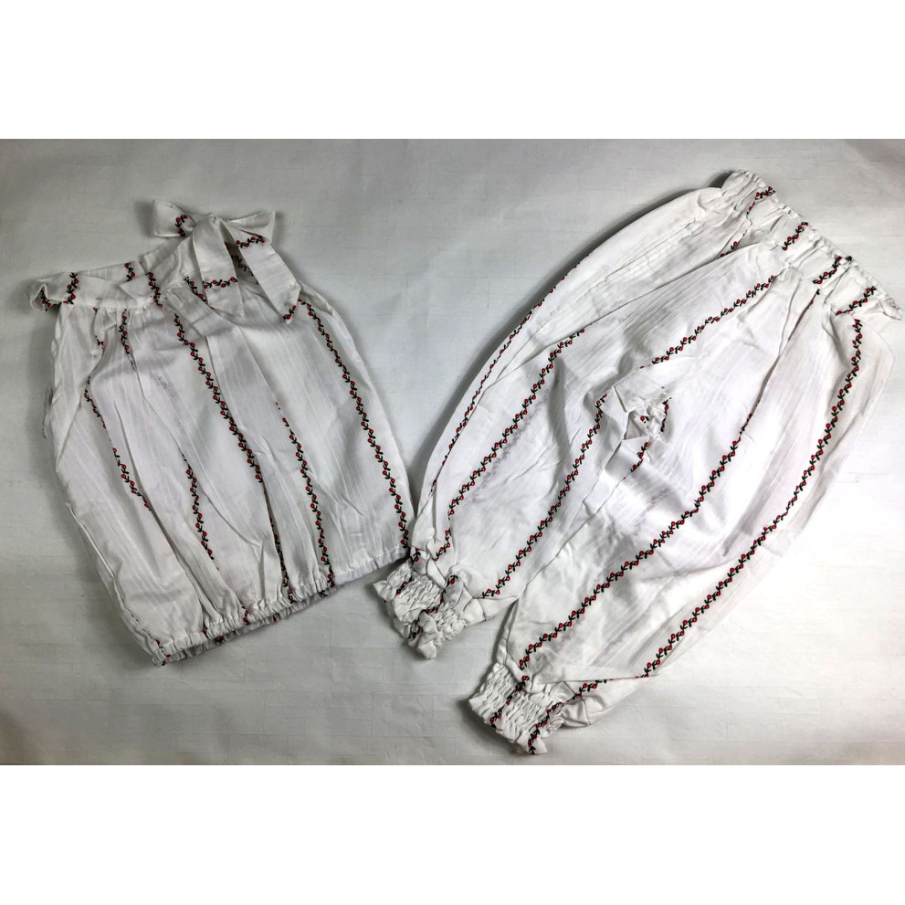 Літній костюм для дівчинка білий 3987