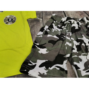 Літній костюм для хлопчика камуфляж салатовий верх 1182