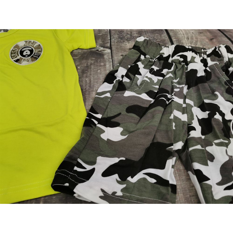 Літній костюм для хлопчика камуфляж салатовий верх 1182