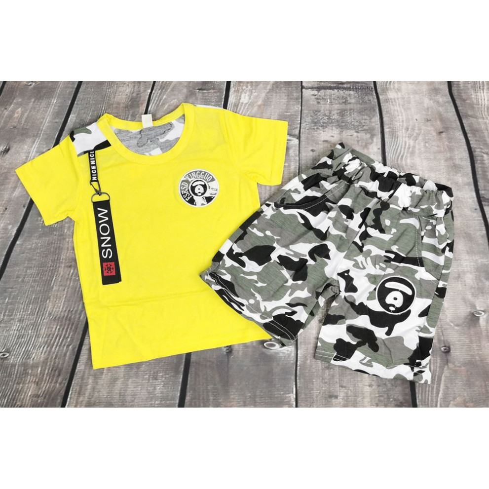 Літній костюм для хлопчика камуфляж жовтий верх 1183