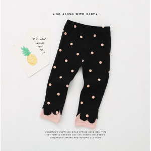 Лосіни для дівчинки горох чорні 4436