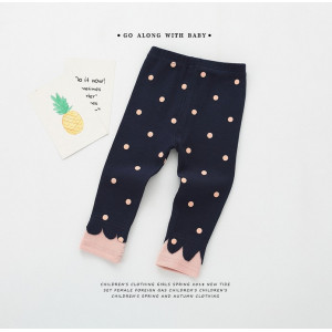 Лосіни для дівчинки горох темно-сині 4435