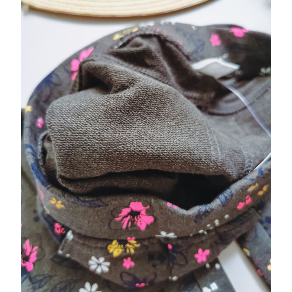 Лосинки для дівчинки сірі в квіточку 30151