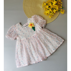 Ніжна сукня для дівчинки з квіточкою рожева 2156