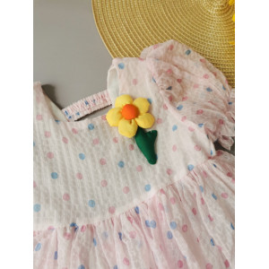 Ніжна сукня для дівчинки з квіточкою рожева 2156