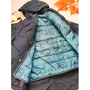 Парка хлопчику темно-синя 2в1 30119