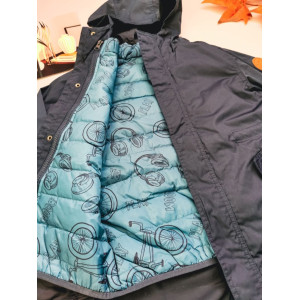 Парка хлопчику темно-синя 2в1 30119