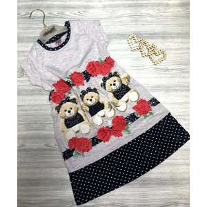 Плаття для дівчинки Bears сіре 3846