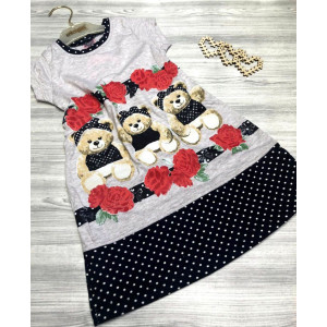 Плаття для дівчинки Bears сіре 3846