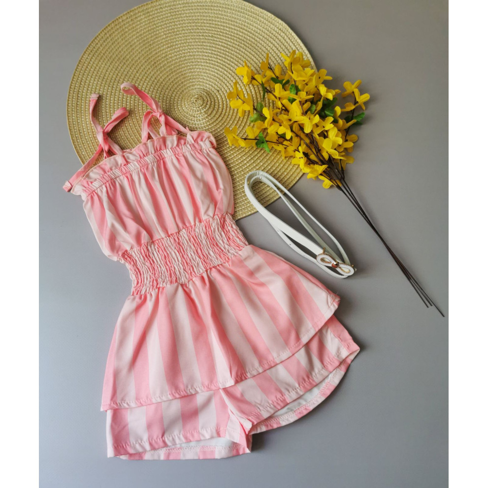 Ромпер для дівчинки на літо рожевий 1055