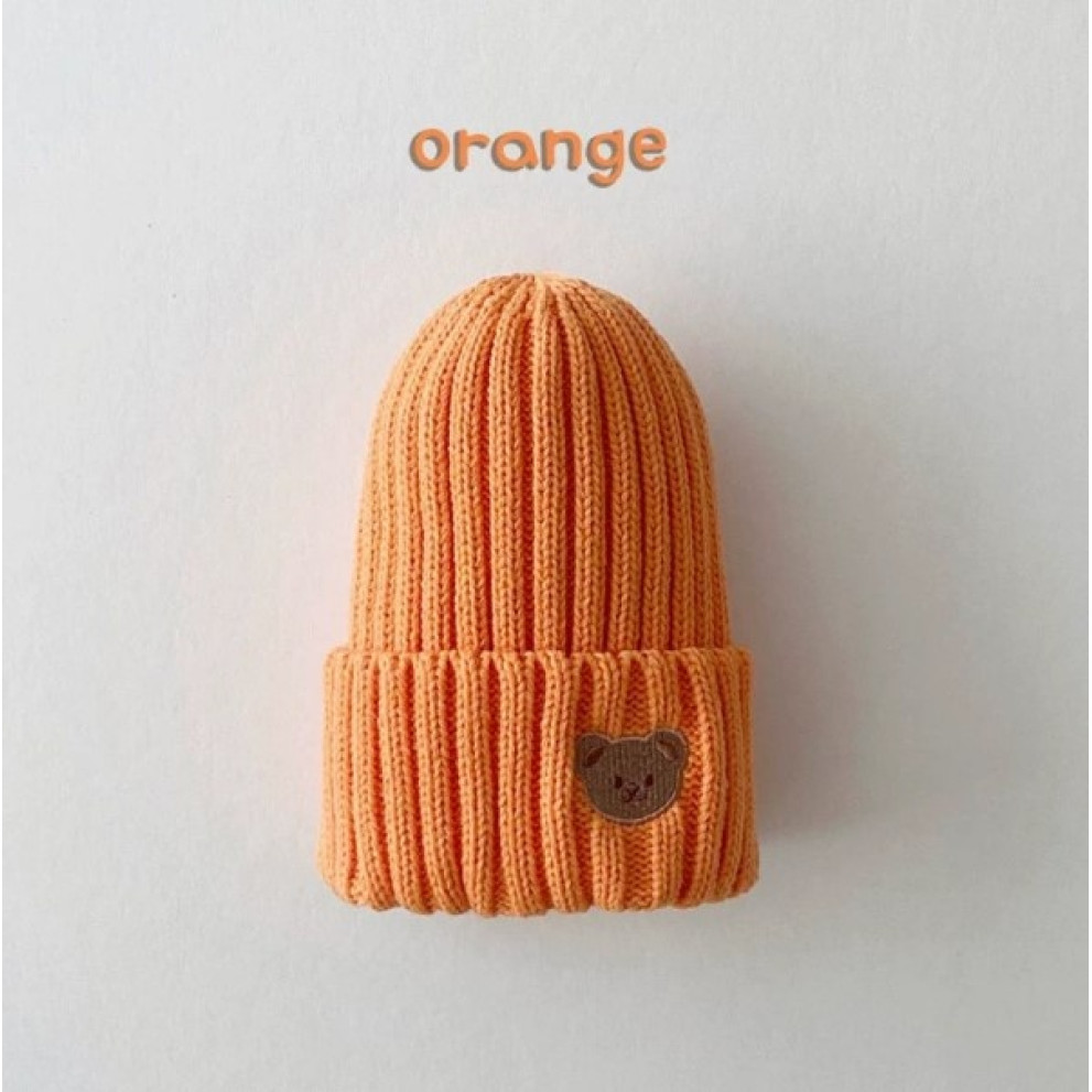 Шапка з ведмедиком оранж 10294