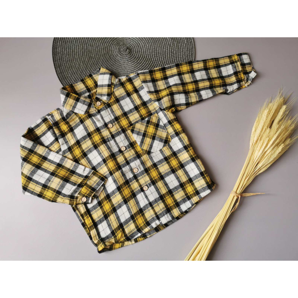 Сорочка стильна жовта 2035