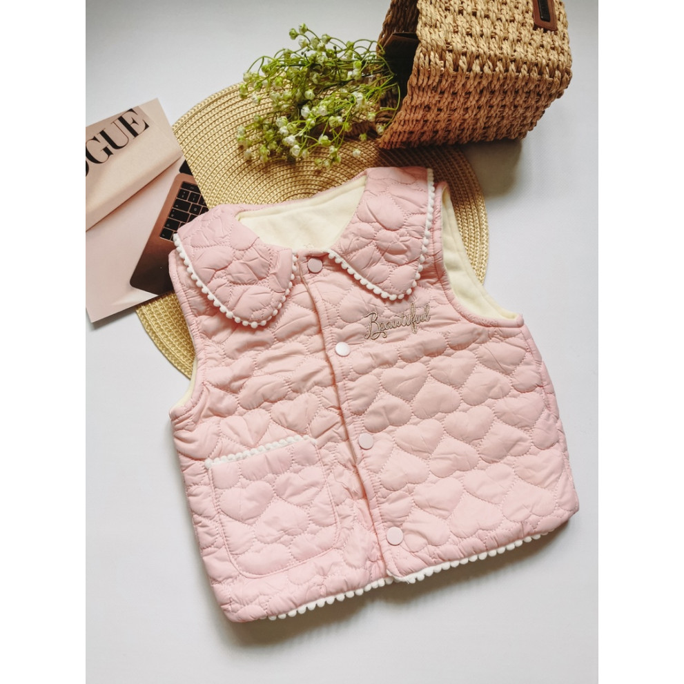 Стильна жилетка для дівчинки рожева Beautiful 10199
