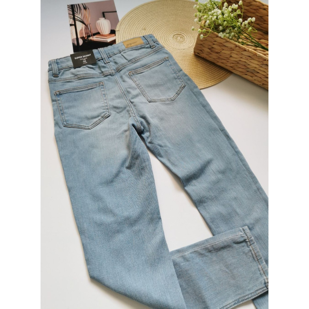 Стильні джинси блакитні з потертостями 10280