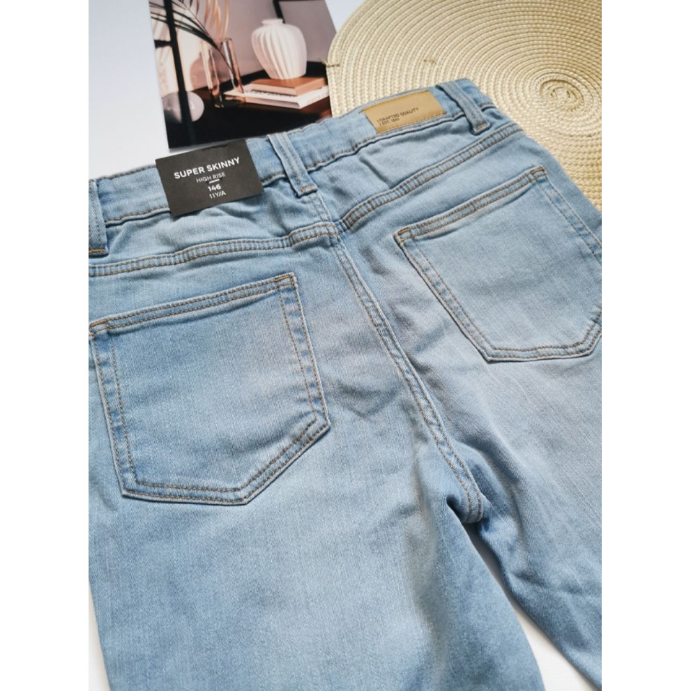 Стильні джинси блакитні з потертостями 10280