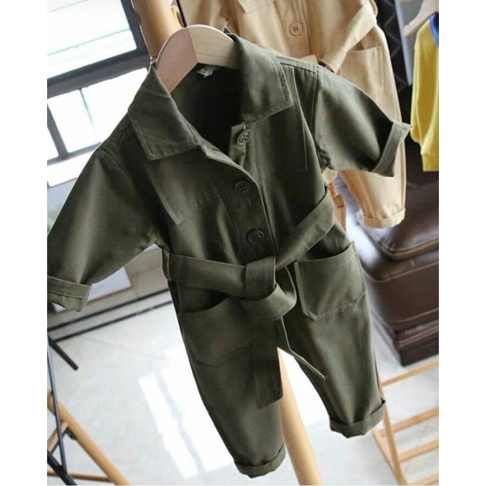 Стильний комбінезон зелений 3989