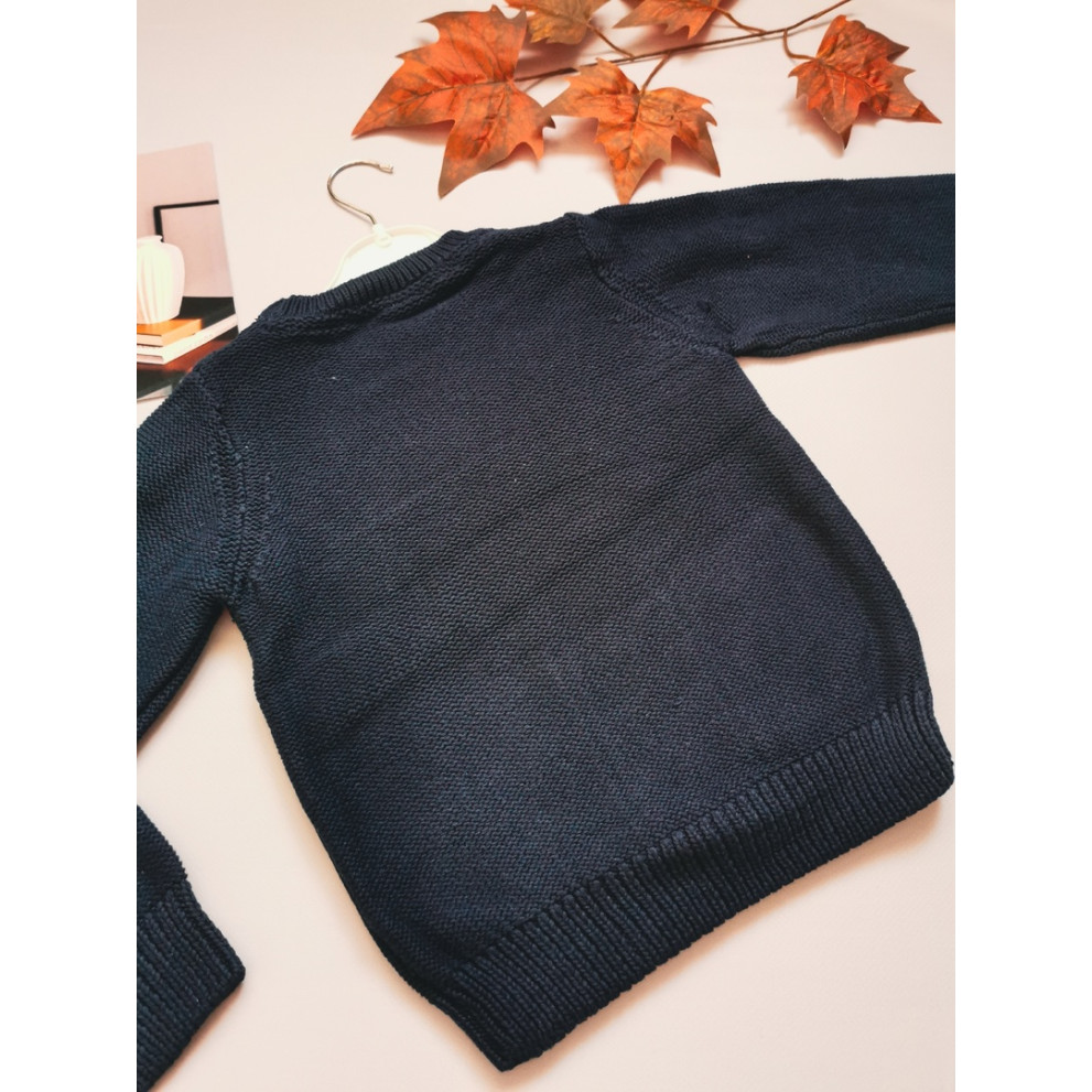 Стильний светрик хлопчику темно-синій 30130