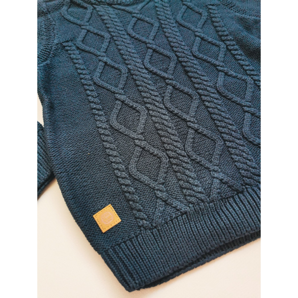 Стильний светрик хлопчику темно-синій 30130