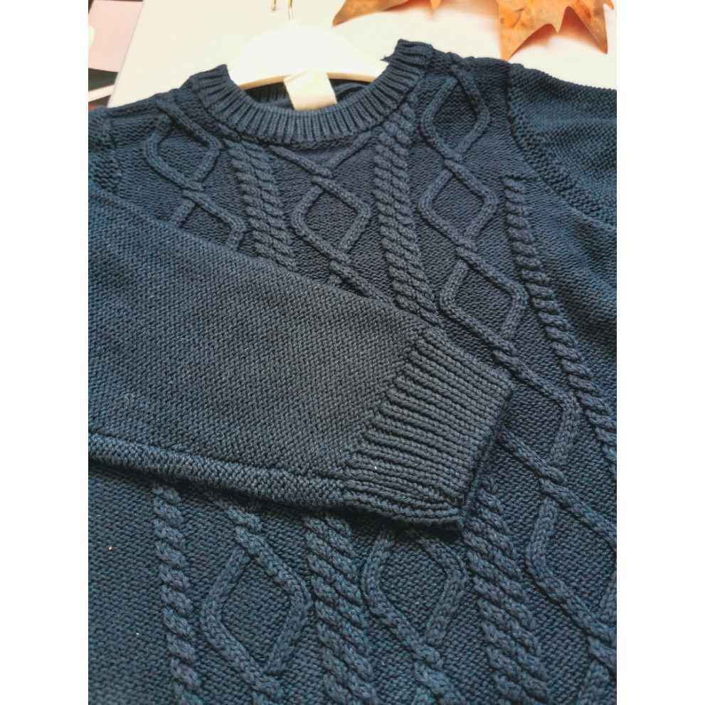 Стильний светрик хлопчику темно-синій 30130