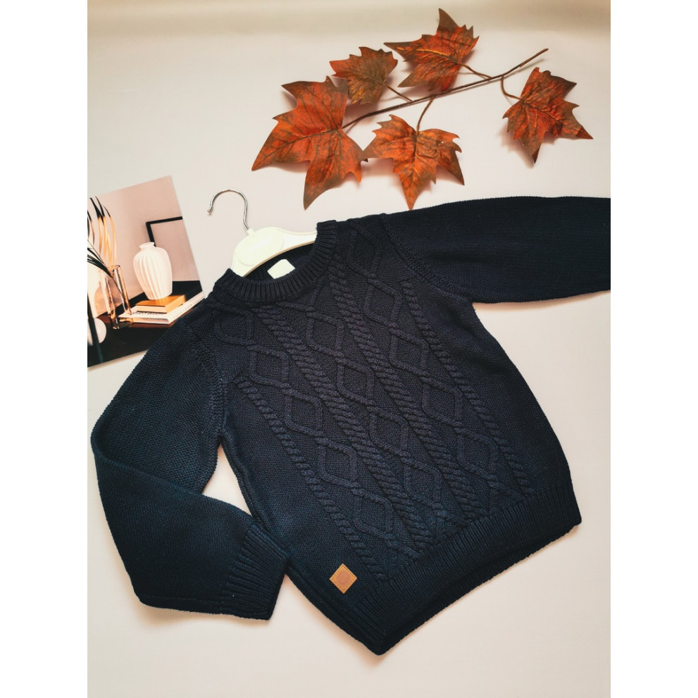 Стильний светрик хлопчику темно-синій 30130