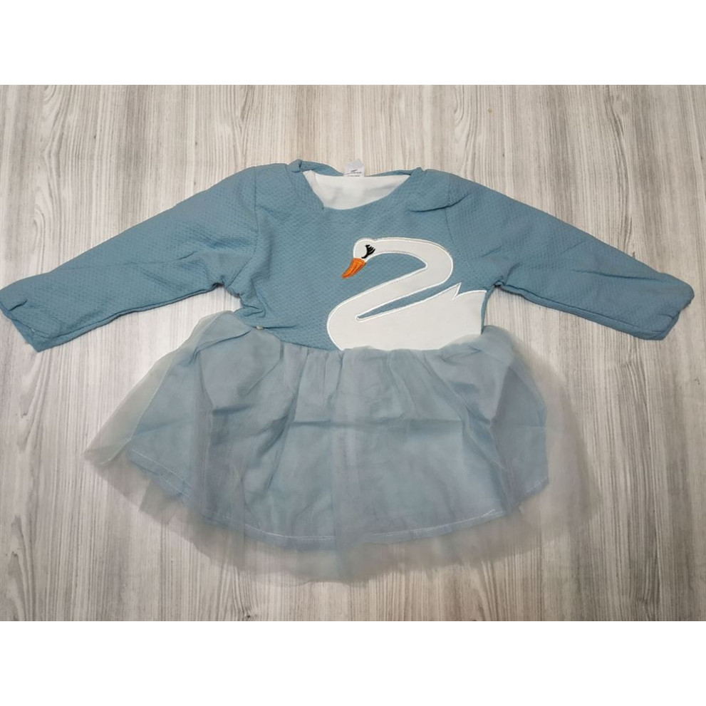 Сукня дитяча з лебедем блакитна