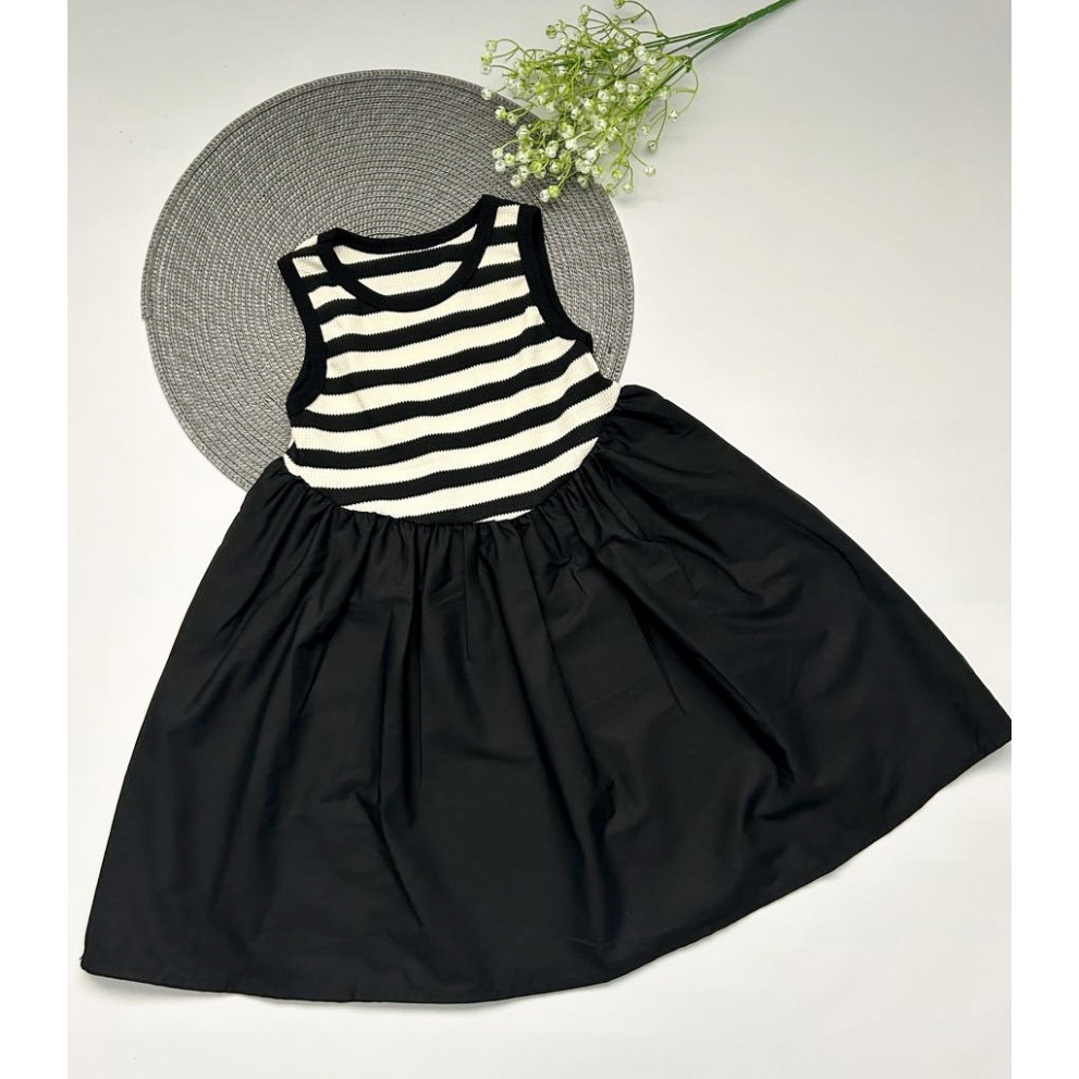Сукня для дівчинки на літо чорна з білим 10451