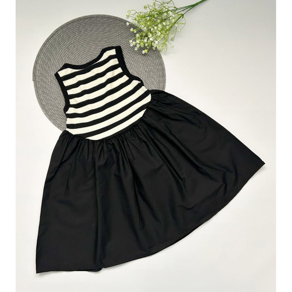 Сукня для дівчинки на літо чорна з білим 10451