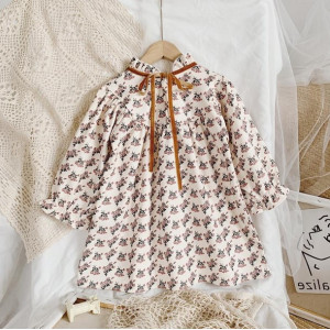 Сукня для дівчинки в квіточку довгий рукав 10470