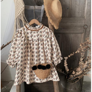 Сукня для дівчинки в квіточку довгий рукав 10470