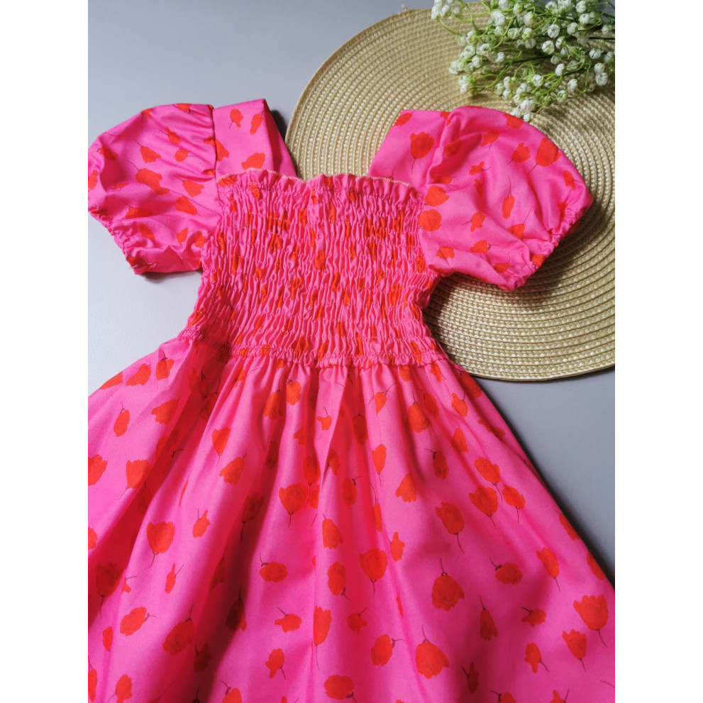 Сукня для дівчинки яскраво-рожева 2082
