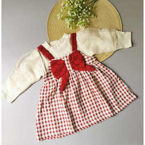 Сукня для дівчинки з бантиком червона 2077