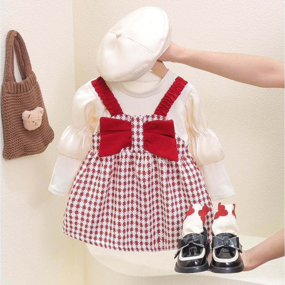 Сукня для дівчинки з бантиком червона 2077