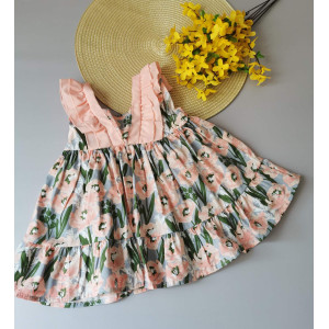 Сукня для дівчинки з намистинками рожева 2158