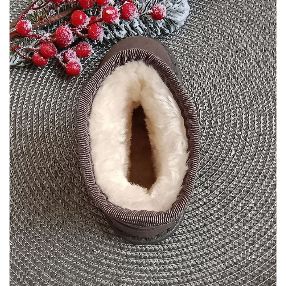 Угги дитячі зимові FN з еко-нубуку, сірі - теплі черевики з хутром Угги дитячі зимові FN з еко-нубуку, сірі - теплі черевики з хутром